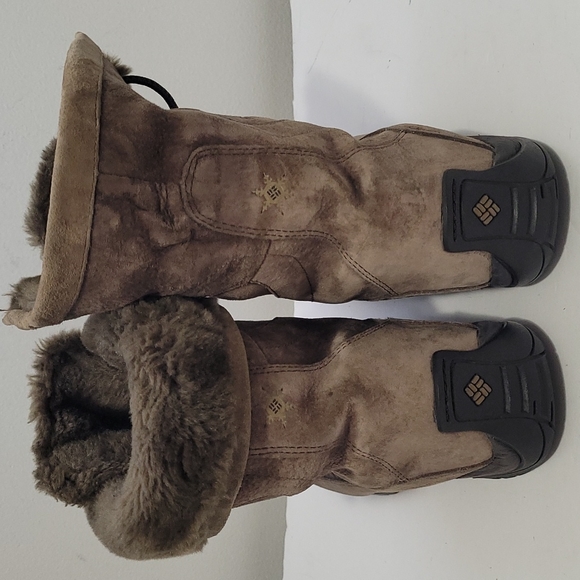 COLUMBIA LAVELA BROWN FAUX FUR SUEDE WATERPROOF THINSULATE WINTER BOOTS 11 - Picture 5 of 16